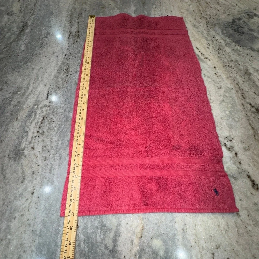 Vintage Ralph Lauren Home 27x15 Cotton Hand Towel Red Made in USA